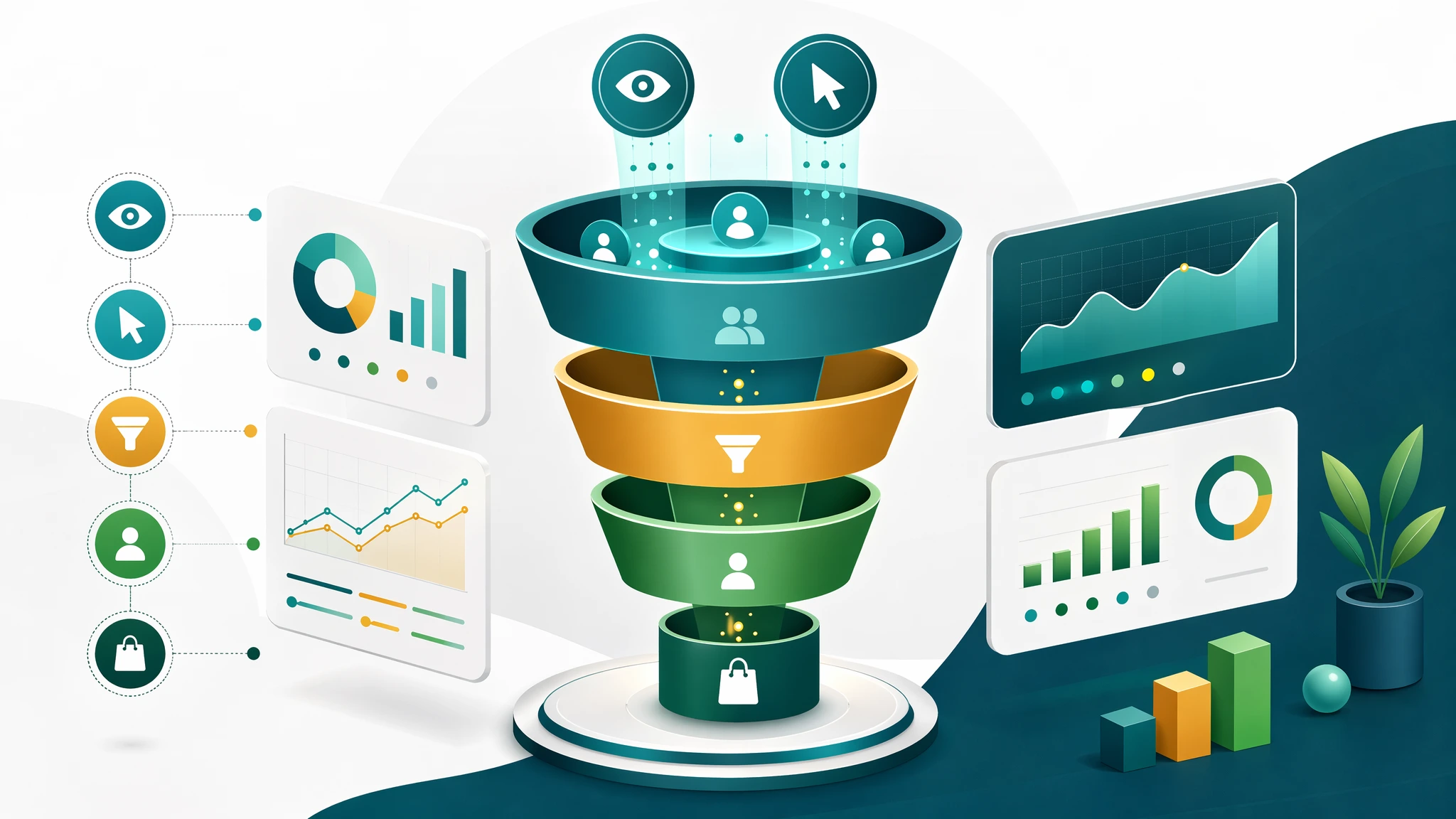 Ilustrasi hierarki KPI dalam A/B Testing Meta Ads