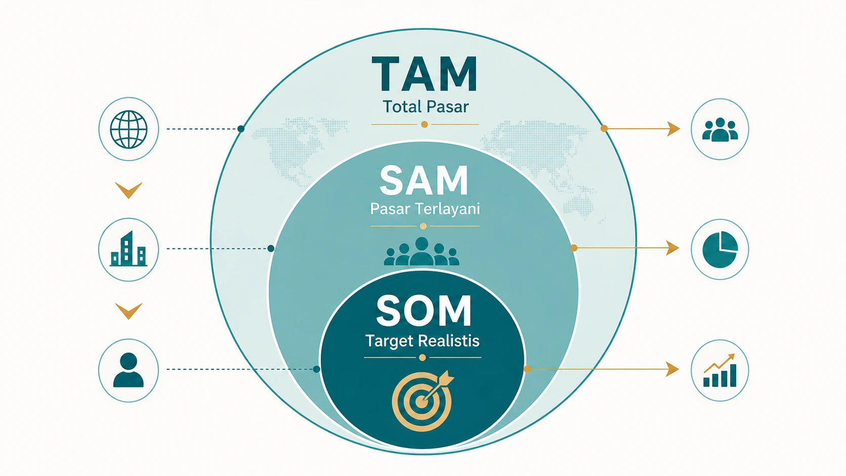 Diagram batas dan hubungan TAM SAM SOM