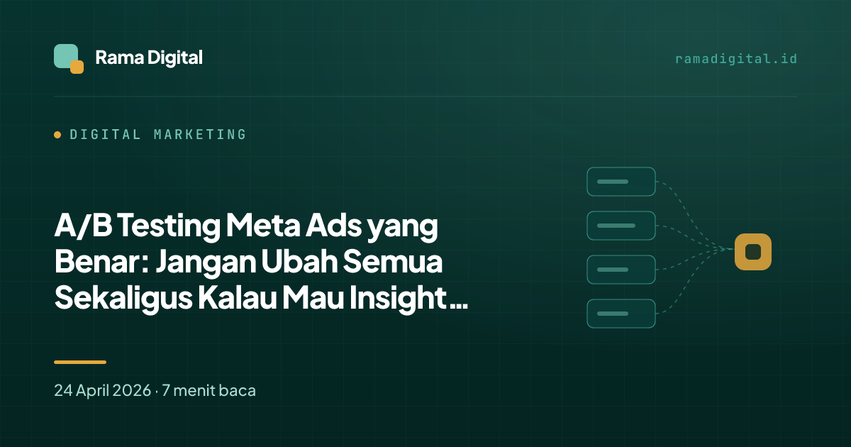 A/B Testing Meta Ads yang Benar: Jangan Ubah Semua Sekaligus Kalau Mau Insight yang Akurat