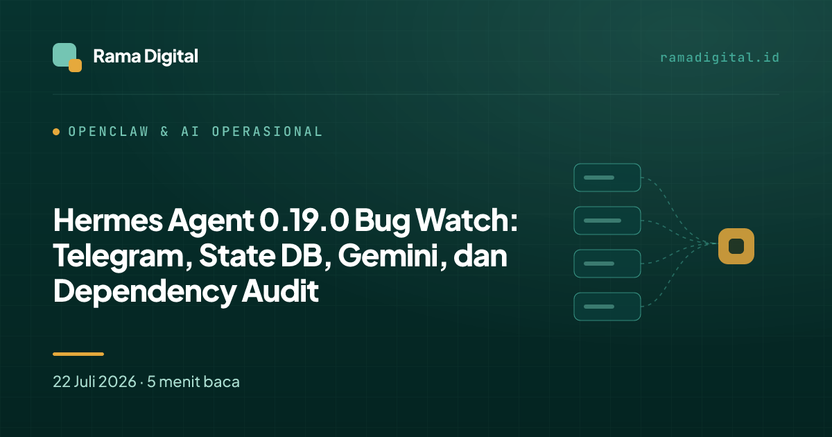 Hermes Agent 0.19.0 Bug Watch: Telegram, State DB, Gemini, dan Dependency Audit