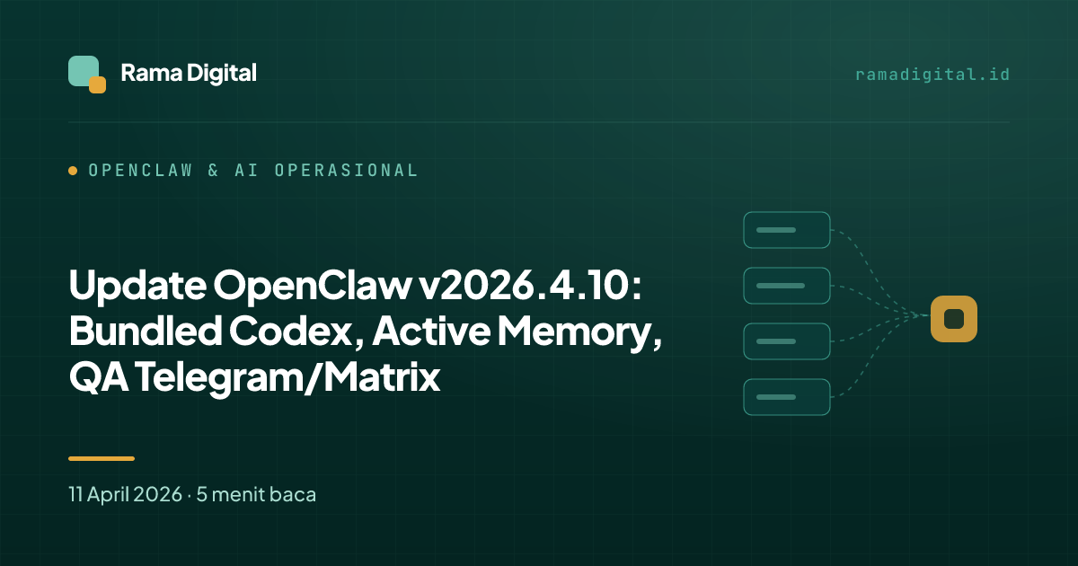 Update OpenClaw v2026.4.10: Bundled Codex, Active Memory, QA Telegram/Matrix